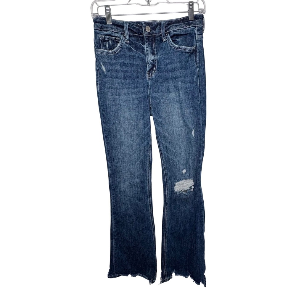 Lovervet by Vervet Dazzle Flare Jeans Boho Distressed High Rise Size 29/3
